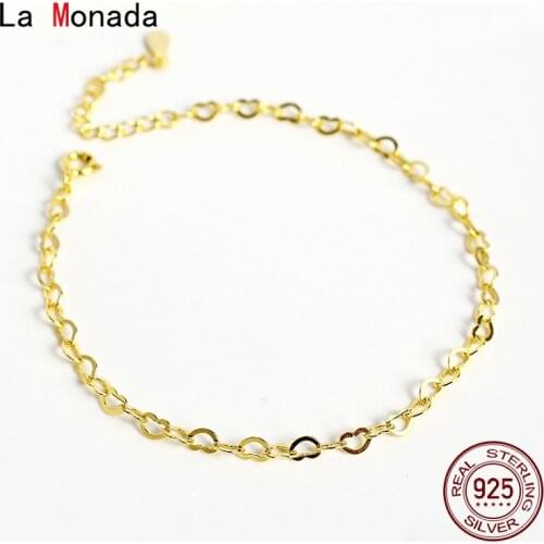 La Monada Minimalist Heart Bracelets For Women Silver 925 Sterling Jewelry Fine 925 Sterling Silver Womens Bracelet Female