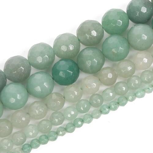 4/12mm Natural Stone Beads Round section Green Aventurine Spacer beads For Jewelry Making DIY Charm Bracelet Necklace Handmade