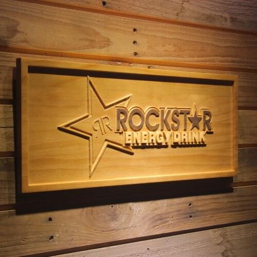 Rockstar Energy Drink Bar 3D Wooden Signs