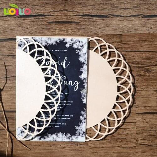 Cheap simple laser cut invitation card paper card various color baby naming lace invitation card wholesale