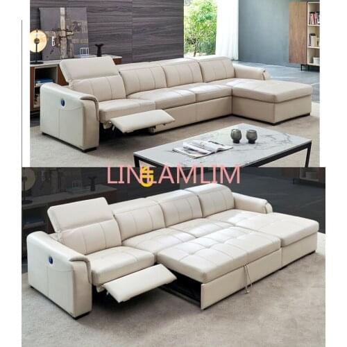 Living Room Sofa bed real genuine leather sofas salon couch puff asiento muebles de sala canape electric recliner L sofa cama