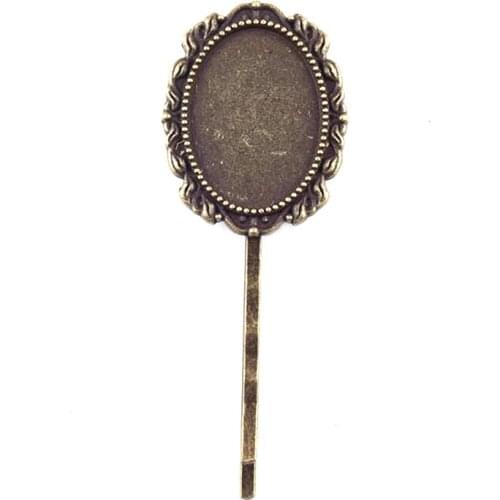 DIY hairpin tray size 18*25mm oval can be matched with corresponding size glass patch jewelry accessories