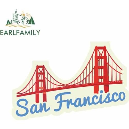 EARLFAMILY 13cm x 8.8cm for San Francisco Bridge Car Stickers Vinyl Helmet RV VAN 3D JDM Car Accessories Graphics Anime Sign
