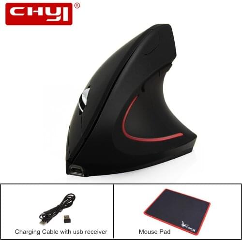 2.4G Ergonomics Vertical Wireless Mouse 800/1200/1600DPI 5 Buttons Rechargeable For Computer Game With Mouse Pad