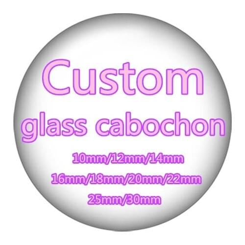 Personalized Custom 12mm/14mm/16mm/18mm/20mm/25mm/30mm Round photo glass cabochon demo flat back Making bracelets findings