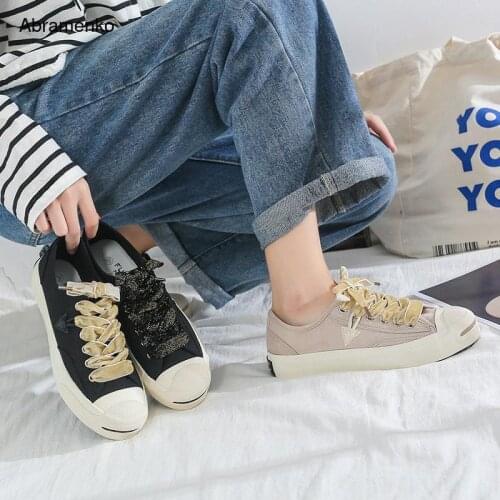 Classic Open Canvas Shoes Personality Fashion Lace-up Women Students Version Of Wild Ins New Niche Shoes Trend Women Size 35-40