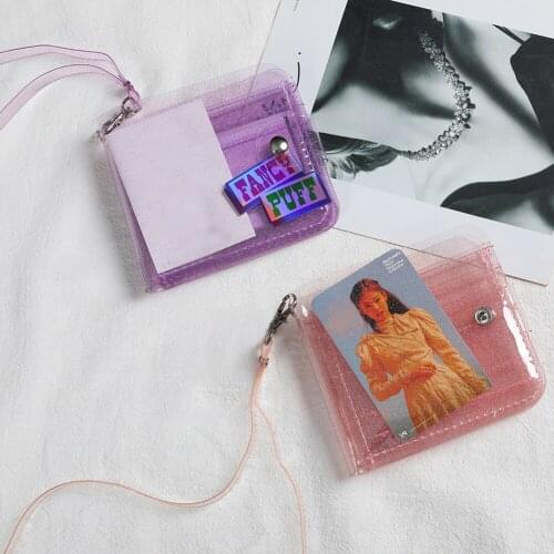 Womens Wallet Passport Cover Wallet Transparent Fashion Coin Purse PVC Short Purse Wallet Ladies Jelly Card Bag Card Holder