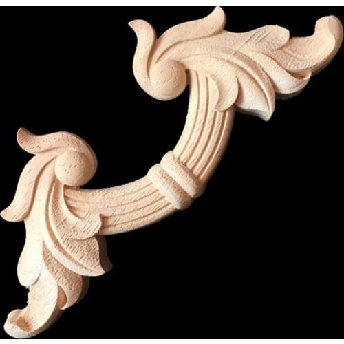 Newest Wood Carved Corner Woodcarving Decal Onlay Applique for Home Furniture Cabinets Decor Decorative Sculptures 10cm 18cm