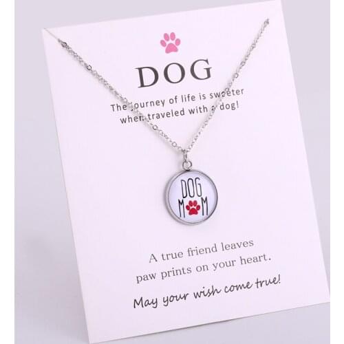 Dogs Mom Cats Paw Chain Necklaces Women Girl Unisex Jewelry Friendship Gift Wholesale Drop Shipping