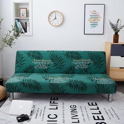 Thumbedding Hawaiian Sofa Bed Cover Green Nature High End Popular Stretchy Durable Broadleaf Sofa Cover Without Armrest