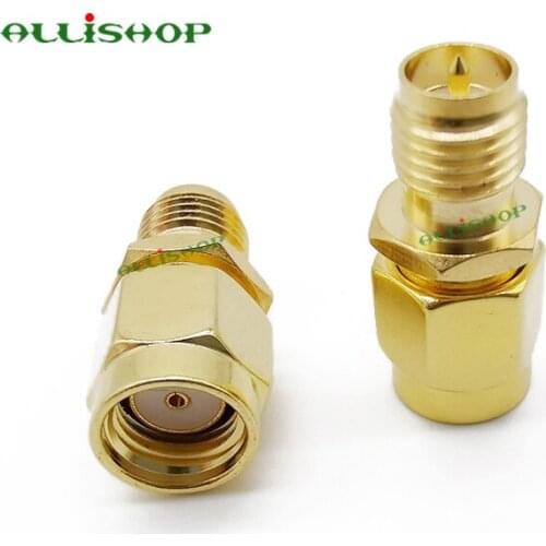 100Pcs RP SMA Male Plug to RP-SMA Female Jack (Male Pin) RF SMA Straight Goldplated Coax Adapter Convertor