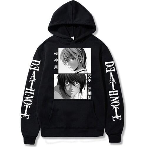 Anime Pullovers Tops Long Sleeves Sweatshirts for Men Autumn Man Clothes Homme 2021 Hot Sale Death Note Hoodie