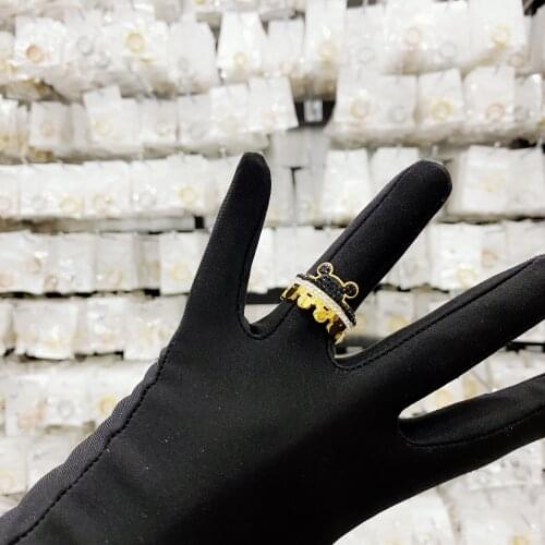 SALE Cartoon Kawaii Mouse Ring Stainless Steel Chain Ring Inlaid Crystal Fashion Trendy Women Jewelry Birthday Gift Big Size