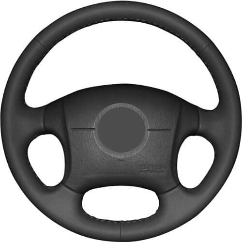 Hand-stitched Black PU Faux Leather Car Steering Wheel Cover for Hyundai Elantra 2001 2002 2003 2004 2005 2006 2007 2008