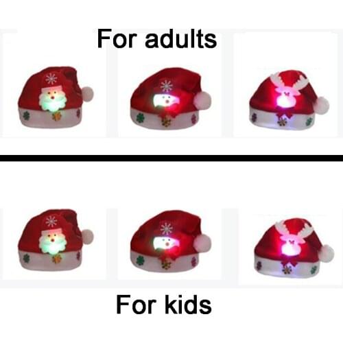 Led party Christmas Decoration Christmas Hat LED Cap Snowman Hat For Children New Year Xmas Kids Gift Home Decorations Christmas