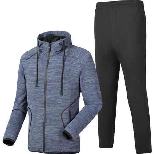 Tracksuit Men New Autumn Sportswear Fashion Mens Set 2PC Zipper Hooded Sweatshirt Jacket+Pant Suit Male Quality Clothing