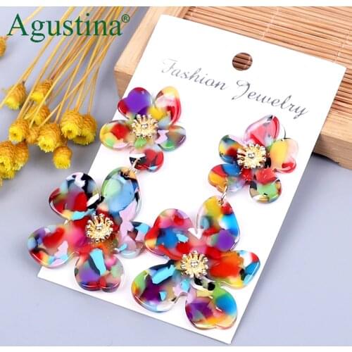 Agustina 2021 New Flower Earrings Women Dangle Earrings Fashion Jewelry Girls Drop Earrings Cute Earring Small Earings Wholesale