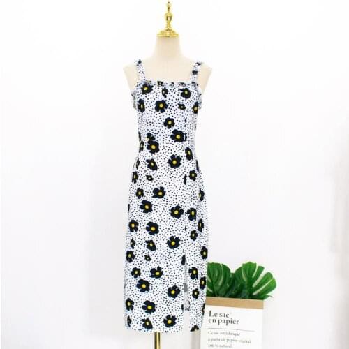 Women Dress 2020 Summer Floral Printed Long Dresses Women Sex Backless Split Party Beach Dress Vestidos de fiesta