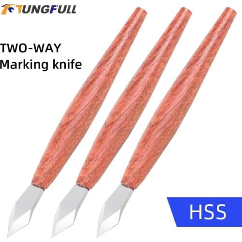 Woodworking Marking Knife HSS Carving Knife Carpentry Tools Two-way Scribing Knife Fine Woodworking Tool 60 Degree 1pc