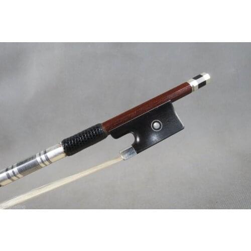 1 pcs Violin bow, Su Mu silver tail, white bow hair/tail, violin accessories