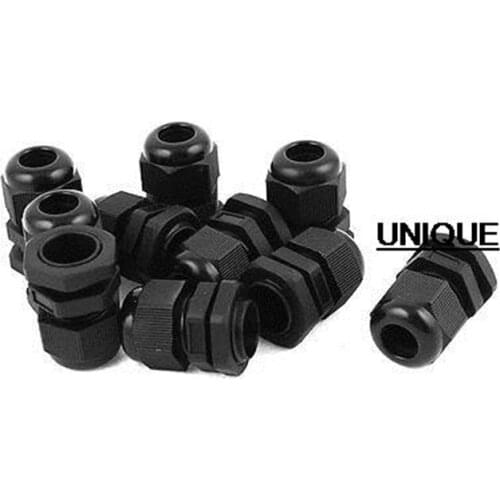 10PCS PG11 5-10mm 18.6mm Thread Black Plastic Waterproof Cable Glands