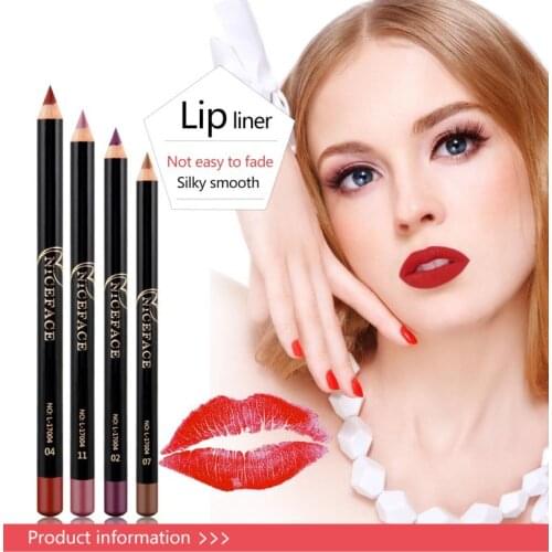12 Colors Matte Lip Liner Pen Fashion Lip Makeup Lasting Not Fade Lip Paint Womens Outline Lips Lip Stain Makeup Tools TSLM1