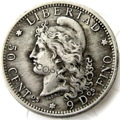 1883 Argentina Half Dollar Silver Plated Copy Coin