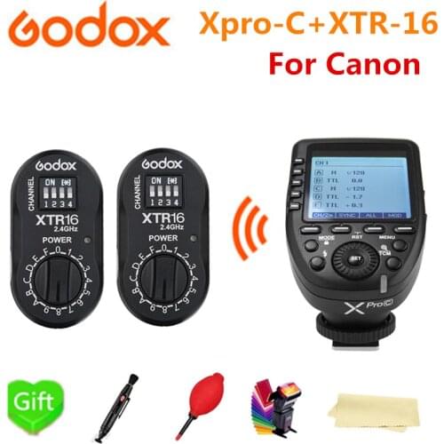 2* Godox XTR-16 Receiver + XPro-C Flash E-TTL HSS 2.4G Wireless X System Trigger for Canon DSLR Godox V850II-C V86II-C TT685C