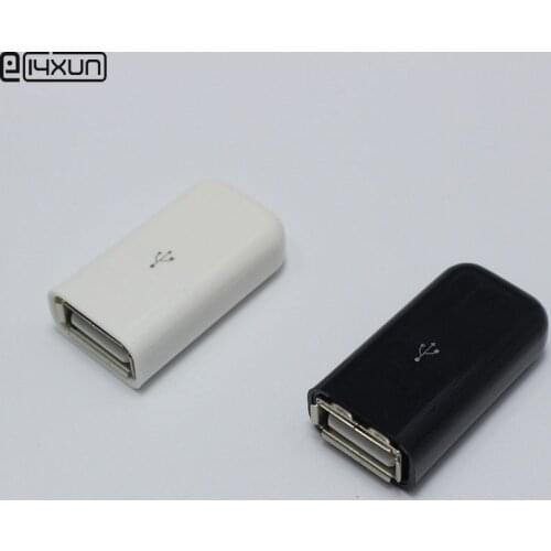 2sets DIY USB Type A Welding Type Female Plug Socket Connector 3 in 1 Connector Adaptor White Black