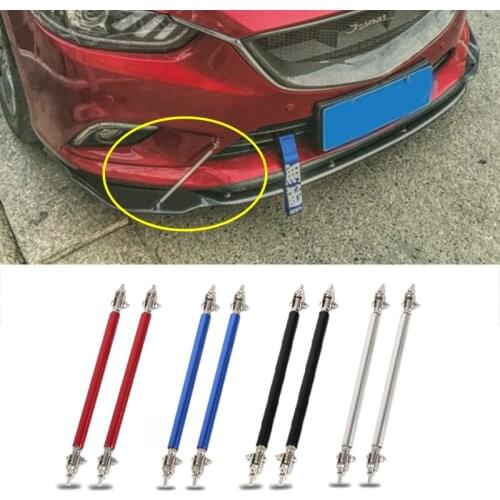 2psc Universal Racing Adjustable Front Rear Bumper Lip Splitter Support Bar / pull rod Kit Racing 75mm/100mm/150mm/200mm