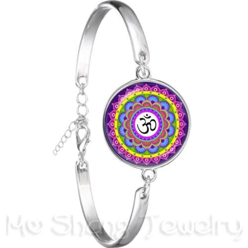 2018 Classic Lotus Mandala Jewelry Bracelet Nail Henna Om Symbol Zen Buddhism Retro Handmade Yoga Gift For Women Girls