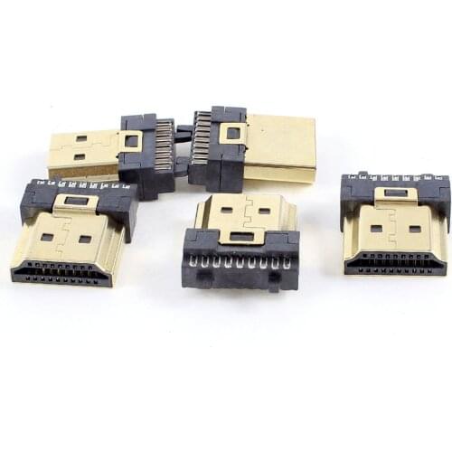 5 Pcs HDMI Male 19 Pins A Type Solder Plug Termination Repair Replace