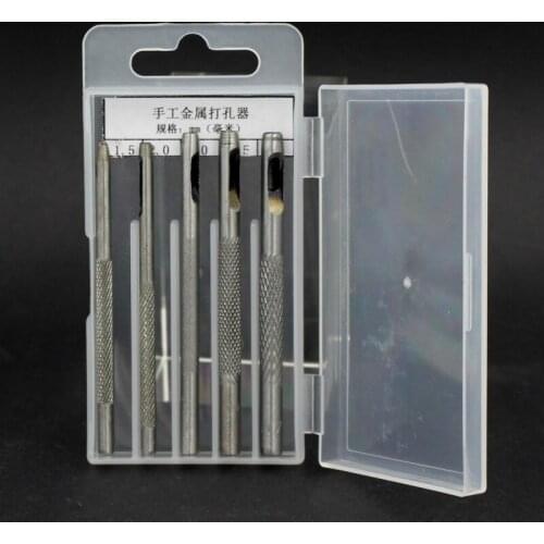 5 Pcs/pack1.5mm/2.0mm/3.0mm/3.5mm/4.0mm High Quality Steel Hollow Punch Set DIY Tool Gasket Belt Hole Punching Leather Tools