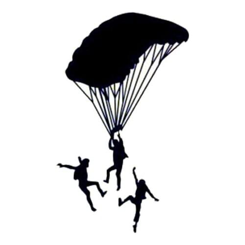 6.8cm*11.2cm Sports Parachute Vinykl Car Sticker Decal Fashion Window Black Silver S2-0510