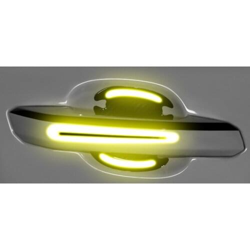 8 Pcs/set Car Safety Warning Reflective Sticker Door Bowl and Scratch Cover Door Handle Protect Sticker Sticker Auto Accessories