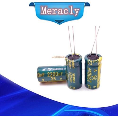 6pcs/lot H205 Low ESR/Impedance high frequency 35v 2200UF aluminum electrolytic capacitor size 13*25 2200UF35V 20