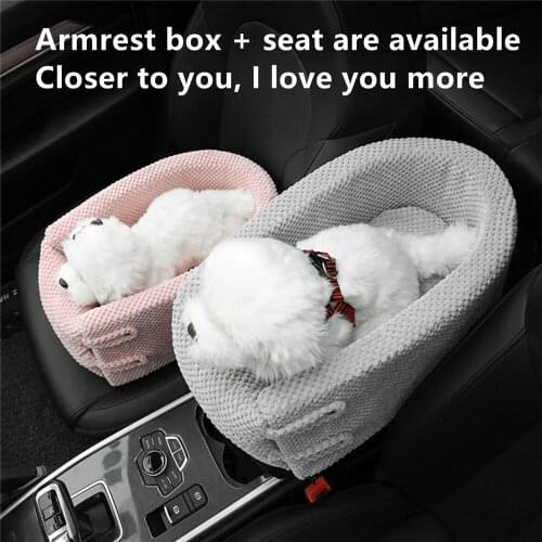 Car central control car kennel armrest box middle pet kennel dog safety seat small dog cat pad removable and washable