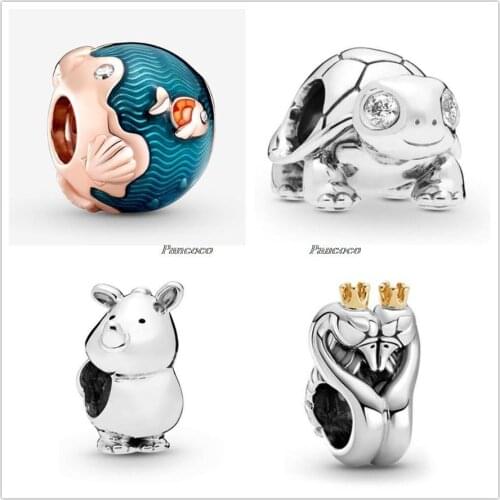 925 Sterling Silver Charm Passions Swans Heart Charm Bead Fit Women Pandora Bracelet & Necklace Diy Jewelry