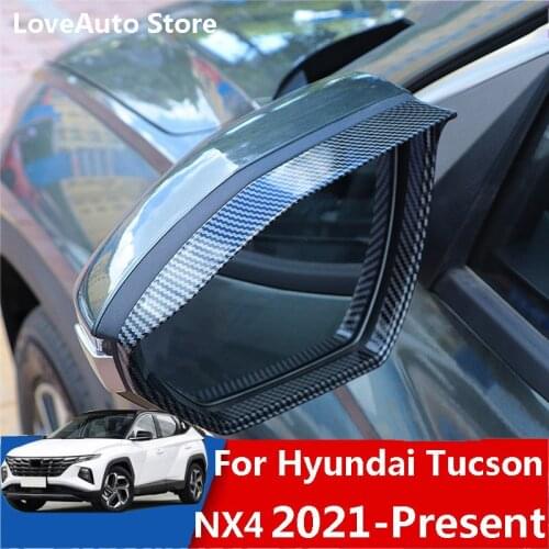 For Hyundai Tucson NX4 2021 2022 Car Rearview Mirror Rain Shade Rainproof Frame Car Back Mirror Eyebrow Rain Cover Accessories