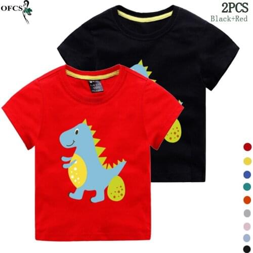 Two Childrens T-shirts In Different Colors Summer Cartoon Childrens Short Sleeve T-Shirts Boys Girls Cotton Outdoor Tees Tops