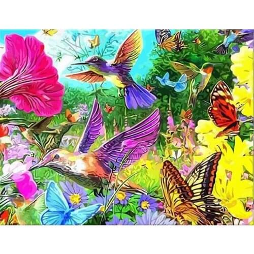 GATYZTORY Bird And Butterfly Animal Painting By Numbers Home Living Room Decor Picture Acrylic Oil HandPainted
