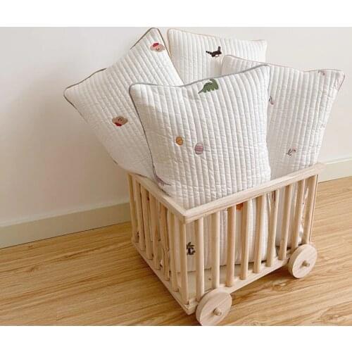 Cotton Quilted wrinkle-proof Baby Pillowcase,Lovely Embroidery Kids Bed Pillow Sham,Cotton Embroidered Kids Beddings