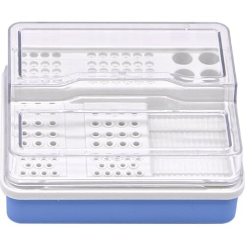 96 Holes Dental Endo Box Carbide Burs Diamond Burs Drill Placement Box Plastic Implant Holder Sterilize Case Disinfection Holder