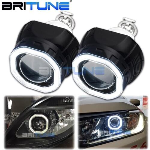 Angel Eyes Lenses For Headlights H4 H7 Bixenon Projector Lens Devil Square Black Kit 2.5 inch Tuning Car Lights Accessories DIY