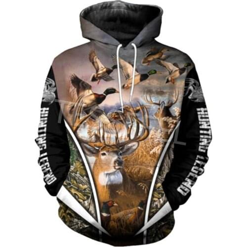 Tessffel Deer Hunting 3D Printing Fashion Street Hoodie/Sweatshirt/Zipper Hoodie Mens and Womens Jackets Fall/Winter Tops H21