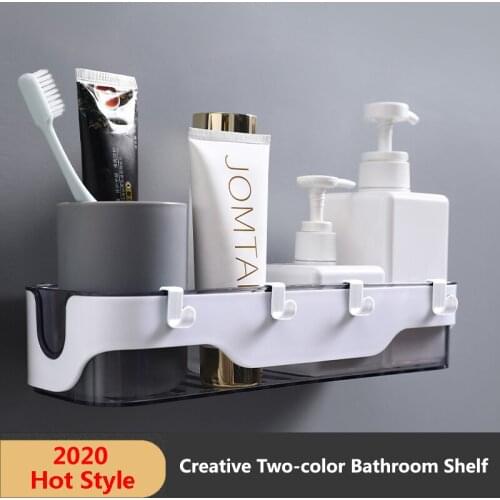 Bathroom Shelf Adhesive Wall Mounted Non-Drilling Organizer Display Picture Ledge Shelf for Home Decor/Kitchen Storage Shelving