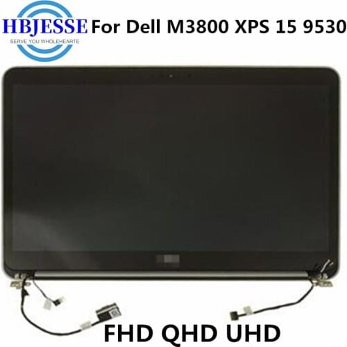 Original perfect 15.6"For Dell XPS 15 9530 Precision M3800 Full Assembly Touch LCD display Screen Top Cover + Hinges 6RGW0 6H0NN