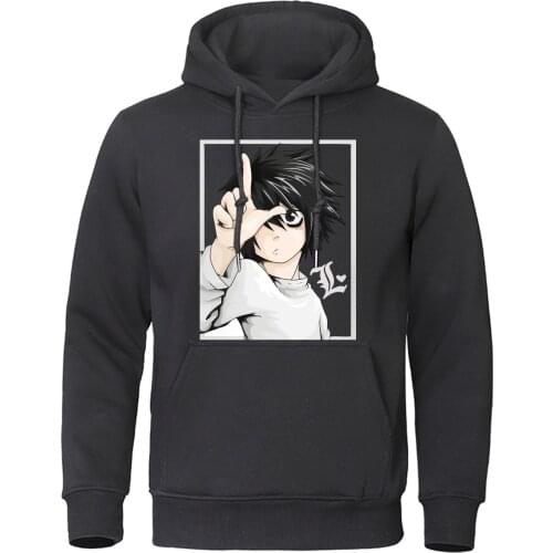 Autumn Mens Hoodie Japanese Anime Death Note Hoodies Streetwear Men Funny Pullover Warm Harajuku Sweatshirt