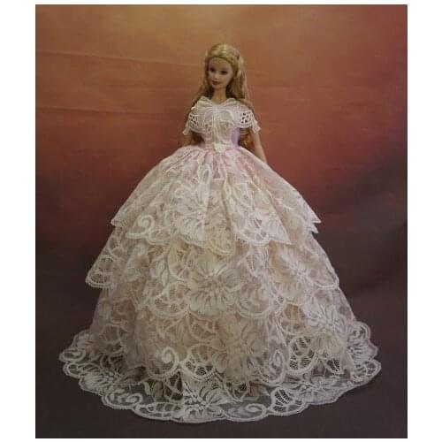 11.5" Doll Dress Pink Accessories For Barbie Doll Clothes Princess Outfits Wedding Party Gown Vestido 1/6 BJD Toy Girl Best Gift