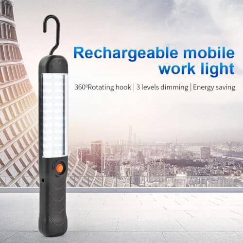 Portable Work Light LED Flashlight Magnetic Torch USB Rechargeable Work Lamp Outdoor Emergency Car Inspection Lamp With Hook